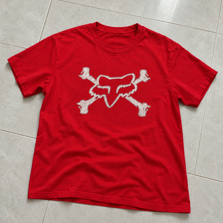 Camiseta Fox Crossbones vermelha Regular, foto revisada 1