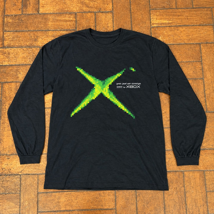 Longsleeve Pixel Rift preta, flatlay