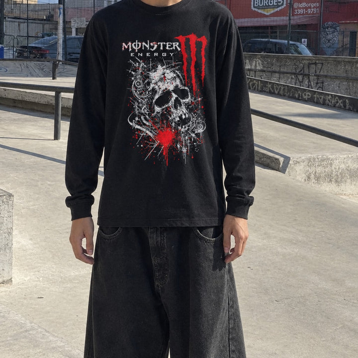 Longsleeve Crimson Slash preta, tryon