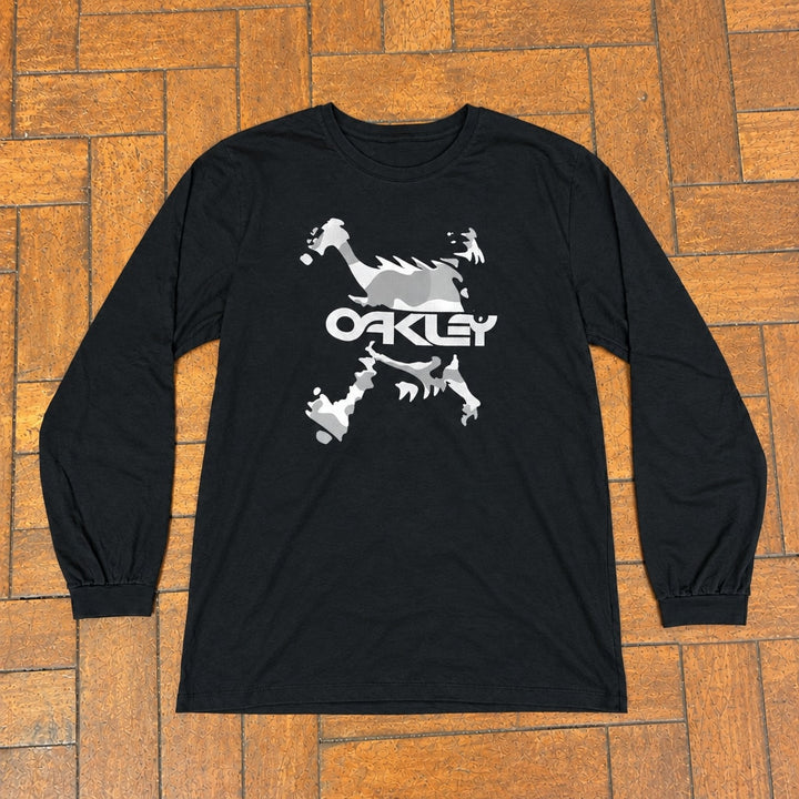 Longsleeve Ghost Camo preta, flatlay