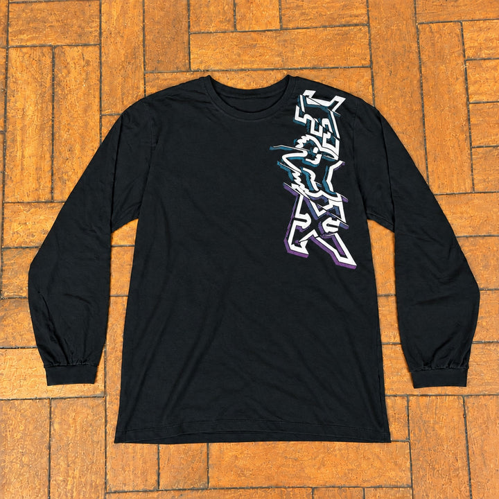 Longsleeve Violet Velocity preta, flatlay