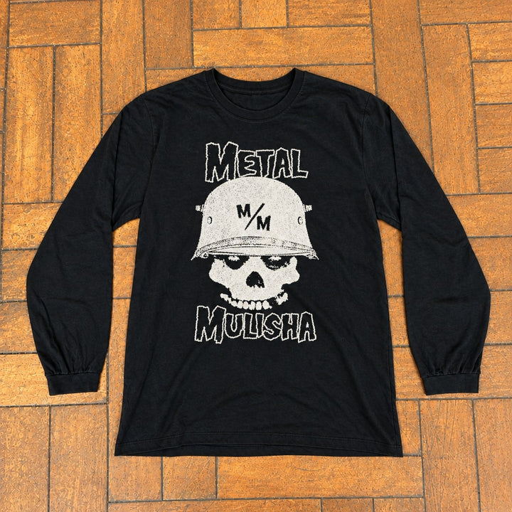 Longsleeve Helmet Grin preta, flatlay
